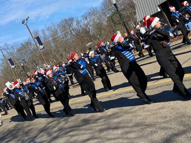 A marching band in a Plainwell parade