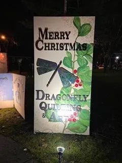 Holiday card made by Dragonfly Quilts, displayed in Hicks Park