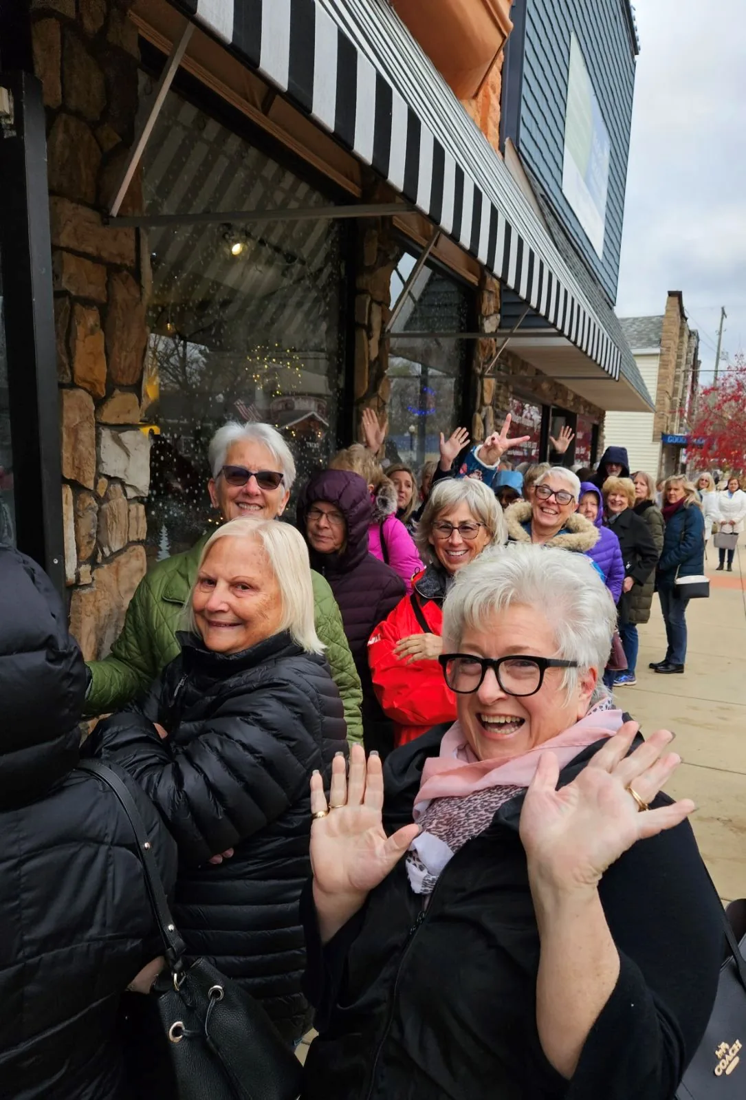 A group of friends at Ladies Night in downtown Plainwell