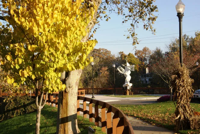 The Renaissance Race sculpture at the City Hall entrance plaza in Fannie Pell Park, 2012