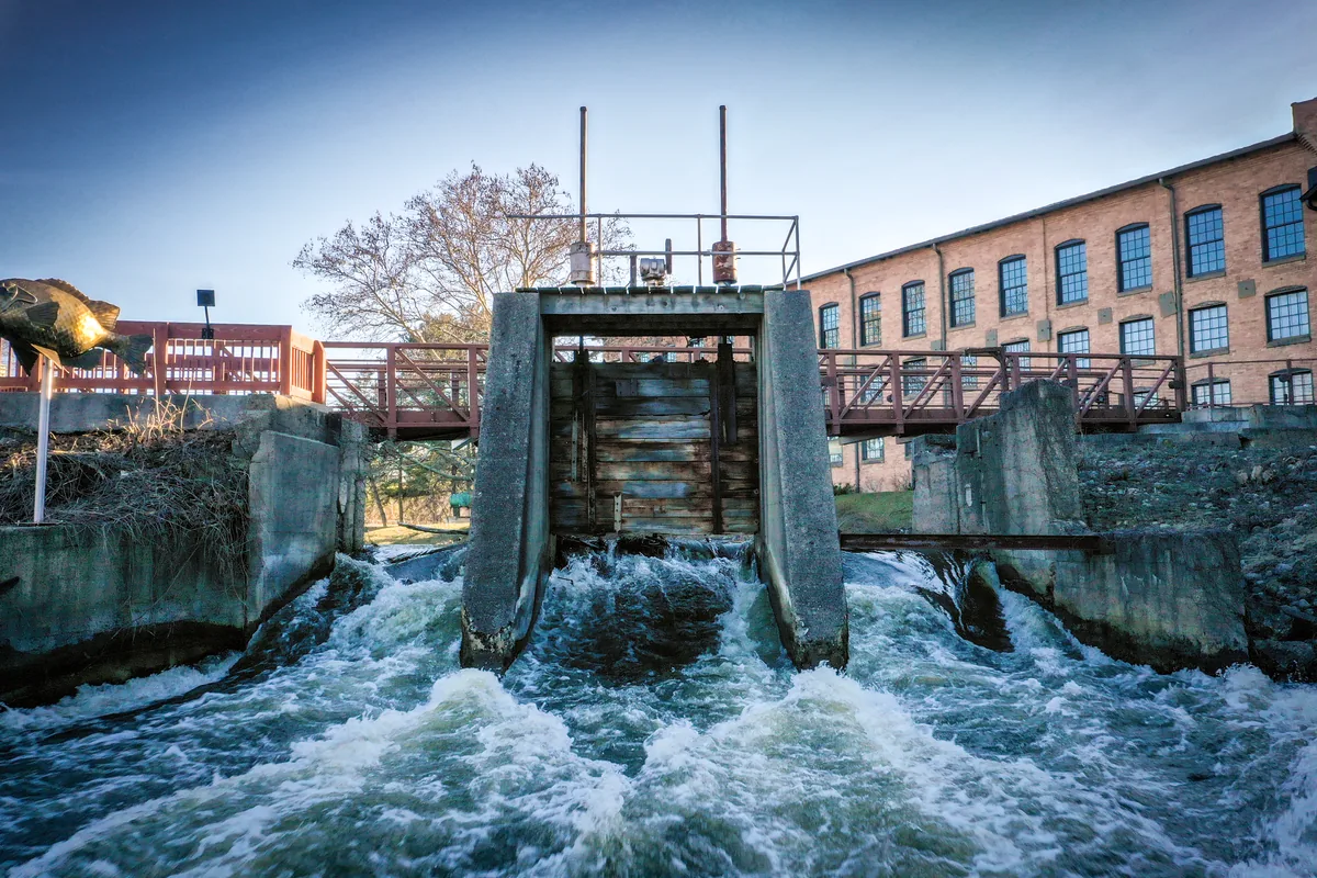 The spillway at the Plainwell #2 Dam